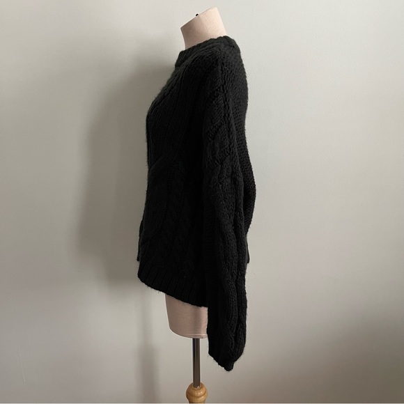 AERIE Black Cable Knit Cosy Sweater - Picture 4 of 7